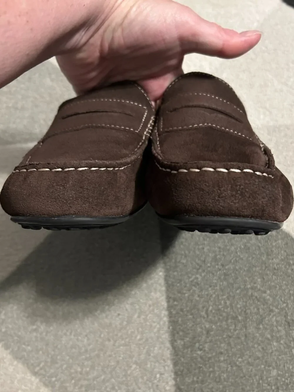 Stafford Brown Suede Casual Slip On Driving Penny Loafers Men's Size 9.5M
